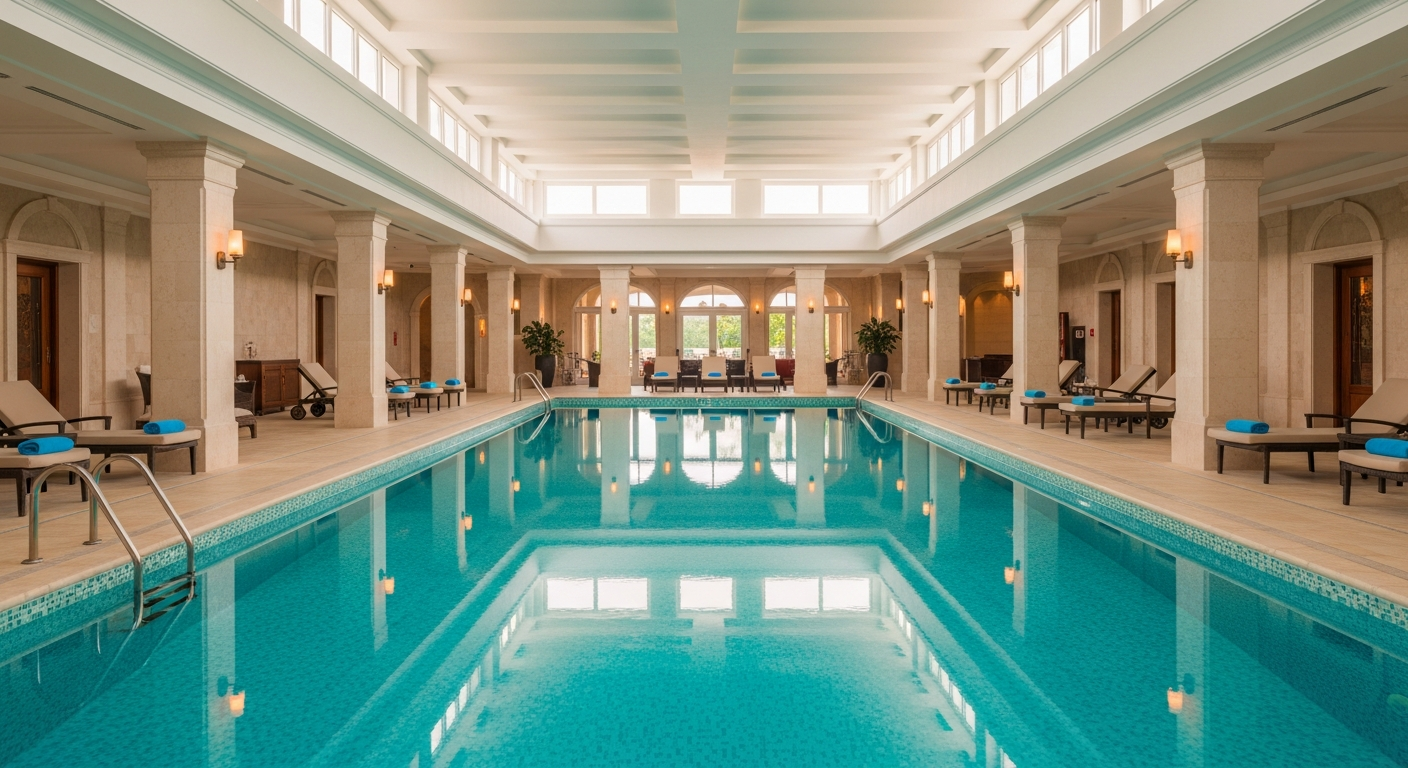 Private semi-exclusive pool at CGI Holistic Bergen County — calm, clean aquatic facility with natural light